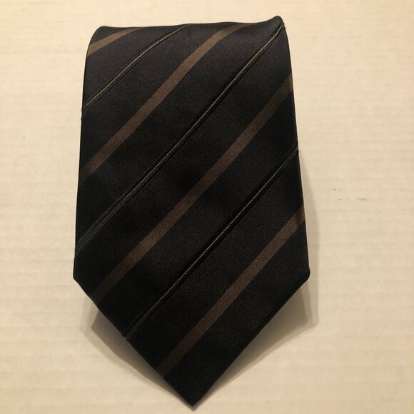 ermenegildo Zegna men's new charcoal silk tiewidth: 4